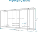 VIPEK V70 Extra Large Clothes Rack Heavy Duty Clothing Rack, Freestanding Wardrobe Metal Closet for Hanging Clothes, Bedroom Organizer and Storage, Max Load 1670lbs, White