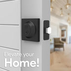 Mega Handles - Prime Deadbolt I Entry Deadbolt Lock - Heavy Duty Square Locking Deadbolt for Left or Right-Handed Doors - Interior/Exterior - Matte Black