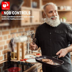 GASLAND Chef 30 Inch Electric Cooktop 4 Burners, Electric Ceramic Cooktop CH77BS, 7 Power Levels, Built-in Radiant Electric Stovetop, Mechanical Knob Control, Hot Surface Indicator, Hardwired, 240V