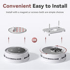 Smoke Detector 10 Year Battery, Smoke Fire Alarm with Photoelectric Sensor, Easy to Install with Magnetic Mount, Smoke Detectors with Silence Button & LED Lights for Home, 3 Pack
