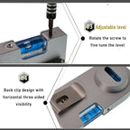 High precision solid aluminum alloy small level ruler for tilt angle measurement, portable mini adjustable horizontal bubble magnetic (100 * 48.5 * 14mm)