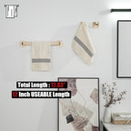 JQK Champagne Bronze Towel Bar, 12 Inch 304 Stainless Steel Thicken 0.8mm Towel Rack Bathroom, Towel Holder Wall Mount, Total Length 14.41 Inch, TB250L12-CB