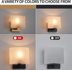 Hardwired Wall Sconces, Modern Acrylic Shade Wall Light Fixture, Black Walls Mounted Lamp with Ceramic Lamp Holder, Classic E26 Bulb Walls Lighting for Bedroom, Living Room, Hallway 【No Bulb Included】