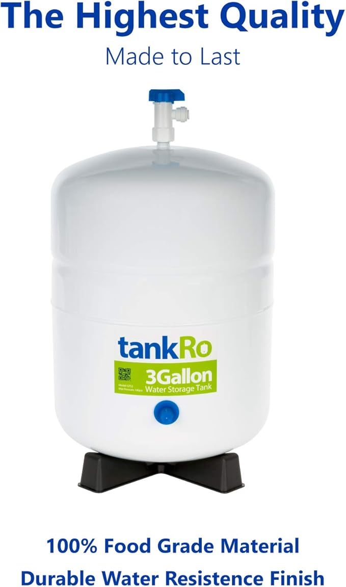 3 Gallon RO Expansion Tank – Compact Reverse Osmosis Water Storage Pressure Tank with Free Tank Ball Valve