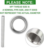 TAISHER 2PCS Stainless Steel Pipe Fittings, 1" NPT x 1" NPT Female Threaded, 12" Length Nipple Cast Pipe