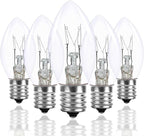25 Pack C7 Clear Replacement Bulbs Waterproof UL Certified 5w Incandescent for Indoor/Outdoor Use and Christmas Tree String Lights
