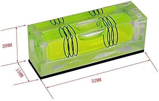 High Precision Mini Level Bubble Small Horizontal Bubble Three Line Horizontal Pearl Level Magnetometer 2PCS (With magnet)