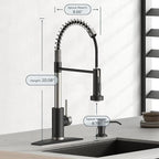 Smart Touch On Kitchen Faucet, 3 Modes Pull Down Sprayer, Sensor Activated, Ceramic Disc Valve, 360-Degree Rotation, 1 or 3 Hole Deck Plate. 10-Year Warranty. (KW-62NR, Brushed Nickel/Black)
