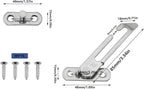 2PCS 10x4.5CM Window Hook Automatic Limiter Silver Stainless Steel Safety Window Opening Restrictor Lock for Window Frame and Sash with Distance of 14 to17MM Inside and Outside Window