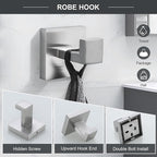 TQKAG 6-Piece Bathroom Towel Bar Sets Brushed Nickel 23.6 inch Towel Bar Stainless Steel Towel Ring Coat Hook and Toilet Paper Holder Bathroom Hardware Set Wall Mounted Bathroom Accessories Kit