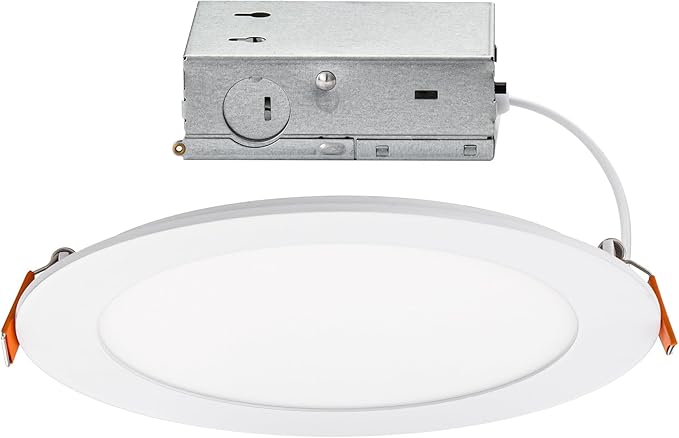 Builder Essential 7in 1,150 Lumens Round LED Recessed Light and Housing for Remodel or New Construction with 5-CCT 2700-3000-3500-4000-5000K in White (Pack of 12) IC-Rated