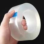 Transparent Weather Sealing Tape, Clear Draft Isolation Film Tape for Door Draft Stopper, Adhesive Tape for Doors, Windows and Shower Glass Gaps - No Residue (1.2 Inch x 33Ft)