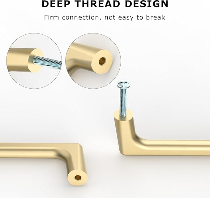 6 Pack Brushed Gold Cabinet Pulls 12.6 Inch Kitchen Cabinet Handles Cabinet Hardware Kitchen Handles for Cabinets Wardrobe Pulls Gold Dresser Pulls Drawer Handle