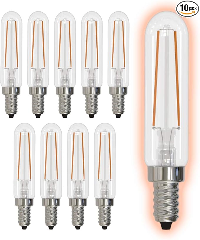 GoodBulb 2.5 Watt Nostalgic T6 Light Bulbs LED Restaurant Bulb with E12 Candelabra Base 2700K Warm White Light 180 Lumens Restaurant Light Bulbs Pack of 10 Bulbs