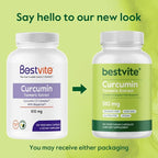 BESTVITE Curcumin 510mg (Turmeric)(240 Vegetarian Capsules) (120 x 2) with Curcumin C3 Complex & Bioperine - Standardized to 95% Curcuminoids - No Stearates - Vegan - Non GMO - Gluten Free