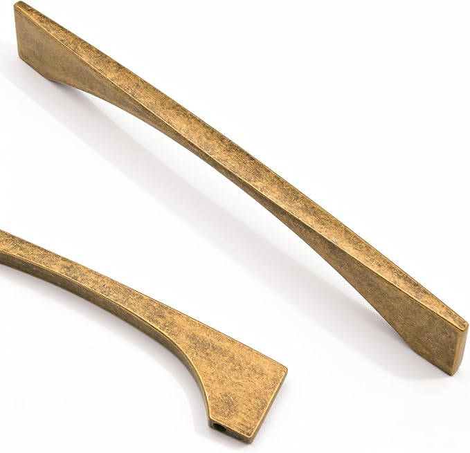 Asidrama 10 Pack 6.3 Inch(160mm) Antique Brass Kitchen Cabinet Handles, Cabinet Pulls Kitchen Cabinet Hardware for Cupboard Drawer Pulls