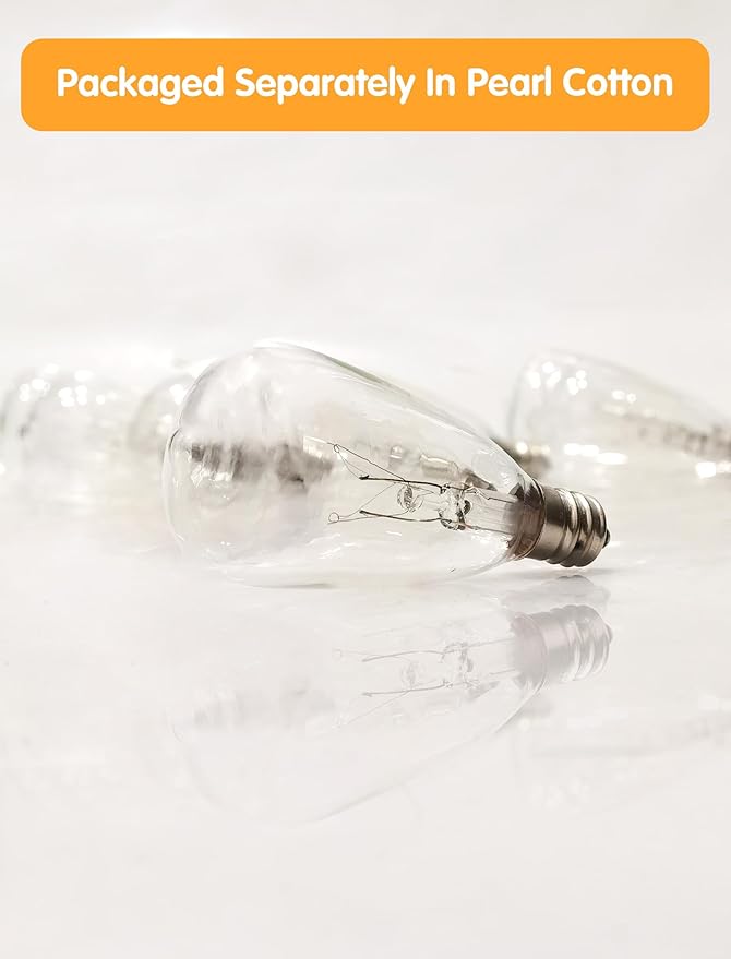 10-Pack ST35 Light Bulbs Replacement Edison Clear Bulbs -5 Watts C7/E12 Screw Base for Indoor/Outdoor Patio String Lights