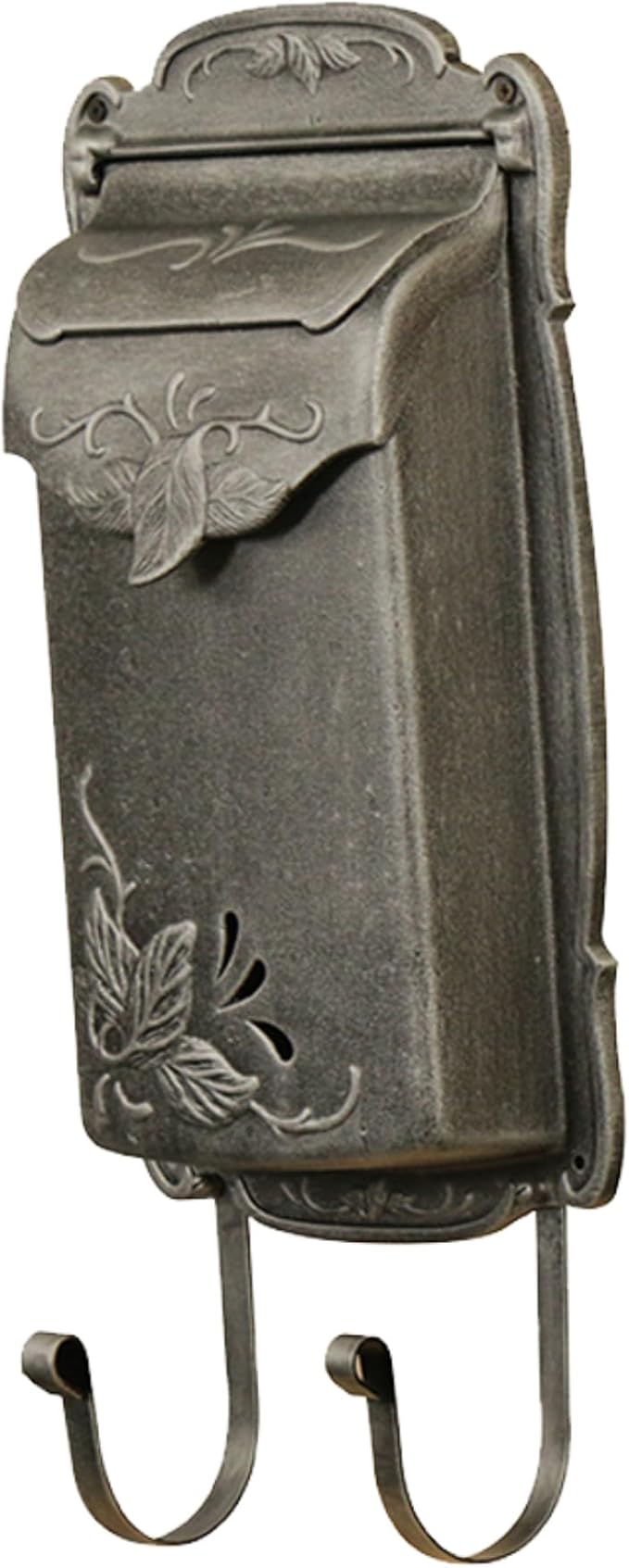 Special Lite Floral Vertical Wall Mount Mailbox - Swedish Silver Cast Aluminum Mailbox for Wall Mount - SVF-1001-SW