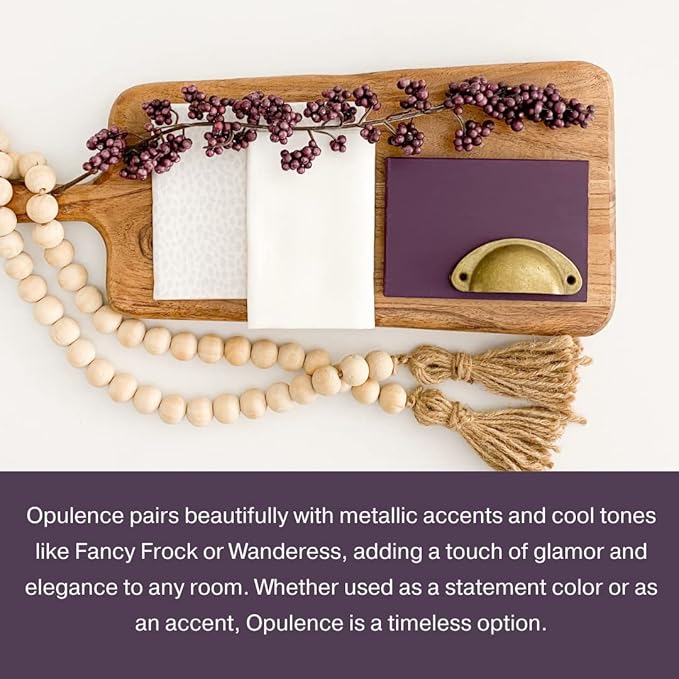 Country Chic All-in-One Chalk Paint for Furniture, Cabinets, Home Decor, Eco-Friendly, Matte Finish, Built-In Primer & Top Coat for Wood, Metal - Opulence (Purple) - 4 oz (118 ml)