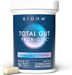 BIOHM Total Probiotic - 30 Billion CFU Daily Probiotic with Good Bacteria & Fungi Helps Reduce Bloating and Supports Total Gut Health - 30 Day Supply for Women and Men