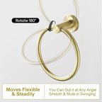 TURS Brushed Gold Bathroom Hardware Set 5 Piece, SUS304 Stainless Steel Bath Towel Bar Set, 24 Inch Bathroom Accessories Kit Wall Mounted