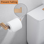 RANDOM Champagne Bronze Towel Bar Set 5 Piece Bathroom Hardware Set Include 9.8/23.6 Inch Towel Holder Toilet Paper Holder and 2 Towel Hooks Stainless Steel Bathroom Accessories Kit Wall Mount