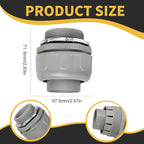 Conduit Connectors, 1-1/2 Inch Liquid Tight Connector NPT Non-Metallic for PVC Electrical Flexible Conduit Fittings, 180 Degree Straight, UL Listed for Home Outdoor Tubes Tools, Grey (5-Pack)