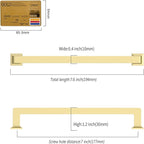 10 Pack 7"(177mm) Gold Cabinet Pulls Kitchen Cabinet Handles Matte Gold Drawer Pulls Cupboard Hardware for Cabinets CK0078