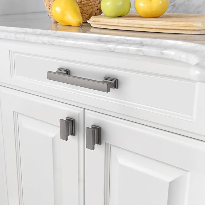 Asidrama 10 Pack 3.75 Inch(96mm) Brushed Black Nickel Kitchen Cabinet Handles, Cabinet Pulls Kitchen Cabinet Hardware for Cupboard Drawer Pulls