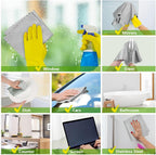 HOMEXCEL Grey Microfiber Glass Cleaning Cloths-6PK, 16"x14" Lint Free Window Cleaning Cloth, Glasses, Mirrors, Screens, Stainless Steel, Premium Microfiber Wipes for Cleaning, Glass and Window Cleaner
