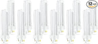 (12 Pack) PLC-13W 841, 4 Pin G24q-1, 13 Watt Double Tube, Compact Fluorescent Light Bulb, Replaces Sylvania 20667 CF13DD/E/841 - Philips 38328-1 PL-C 13W/841/4P/ALTO and GE 97597 F13DBX/841/ECO4P