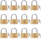 Thin Solid Brass Keyed Padlock Keyed Different Locks-40mm-12pack