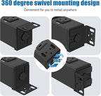 HHSOET 1U Rack Mount Surge Protection, 8 Outlet PDU Power Strip, Metal Mountable Outlet Strip with Switch, 15ft Power Cord.