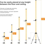 Laser Level Pole with Adjustable Mount 1/4-Inch by 20-Inch, 12 FT/3.7M Adjustable Telescoping Laser Pole with 5/8''-11 Thread Adapter for Rotary and Line Lasers (Without Tripod)