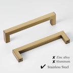 10 Pack 5 Inch Champagne Cabinet Pulls Square Drawer Handles Cupboard Handles Modern Stainless Steel Kitchen Cabinet Hardware Champagne Bronze Pulls