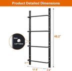 4-Rung Window Well Ladder Straight, Heavy Duty Steel Fire Escape Ladder, Powder-Coated Basement Egress Wall Mounted Ladder 45.2" Lx17.9 W, Black