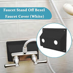 Faucet Bezel Stand Off Faucet Cover Replacement for RV caravans Shower，Black Faucet Cover mounting kit for RV Showers