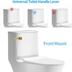 Toilet Flush Handle Replacement Kit for Front Mount Universal Bowl Tank, Zinc Alloy Flusher, Brass Trip Levers, Toilet Repair Parts Compatible with American Standard (Gold)