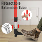 MOETER 12 Ft./3.7M Telescoping Laser Level Pole, Adjustable Laser Pole with Tripod, 1/4"-20 and 5/8"-11 Threaded Adapter of Rotary and Line Lasers