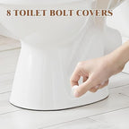 8 pcs White Toilet Bolt Caps, Toilets Bolt Covers Decorative, 1.46IN Height Toilet caps for Bottom of Toilets, No Need to Cut The Bolts and No Tools Required