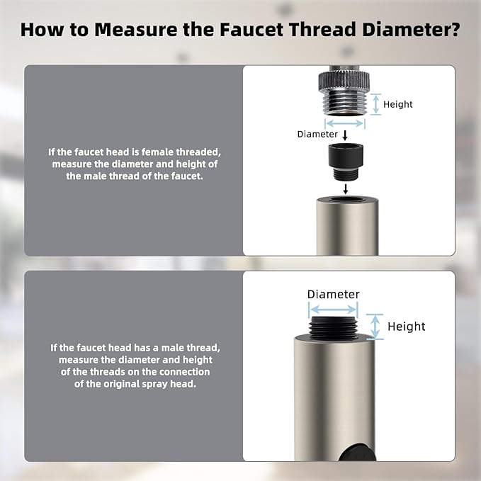 Hibbent Metal Pull Down Kitchen Faucet Head Replacement with 15 Adapters, Sink Spray Head, 2 Function Spray Nozzle Compatible with Moen, American Standard, Delta, Kohler Faucets, Brushed Nickel