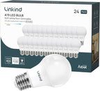 Linkind A19 LED Light Bulbs, 60W Equivalent, 8.5W Energy Efficient, 2700K Soft White Light Bulbs, 800 Lumens Non-Dimmable Bulbs, E26 Standard Base for Bedroom Home Office, 24 Packs