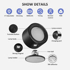 Lightbiz LED Wall Lights 2 Pcs with Remote, RGB Ambience Wall Sconces Lamp 3000mAh Rechargeable Battery Operated, 3 Color Temp & Dimmable Magnetic 360° Rotation Cordless Light for Living Room Bedside