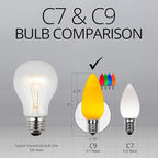 Wintergreen Lighting 25 Pack OptiCore C9 Multicolor Smooth Finish LED Christmas Light Bulbs, Heavy Duty E17 Base Outdoor Christmas Lights Replacement