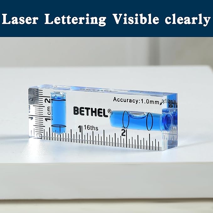 BETHEL Small Level Mini Bubble 90°/180°SpiritLevel,2.95 Inch Shatterproof Cross Check PocketLevel Picture Hanging Levels Tools for Machinist,Construction & Household