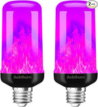 Flame Light Bulbs, 4 Modes LED Flame Effect Light Bulb, E26 Base Flickering Light Bulb with Gravity Sensor,Flickering Light Bulbs Halloween Home Party (Purple-2 Pack)