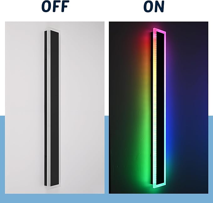 MELUCEE 2 Pack 32 Inch Long Outdoor RGB Wall Light, Waterproof IP65 LED Wall Mount Lighting Fixture Outside Wall Sconce for House Garage Porch Courtyard, Remote Control Included