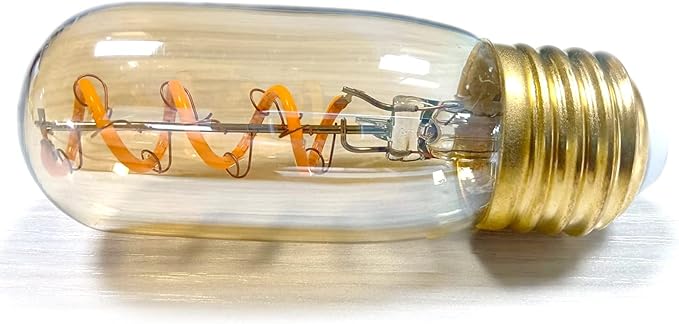6 Pack T32 /T12 Dimmable Tubular LED Bulb 4W Equals 40W Warm Amber Glass E26 Base Edison Bulb for Chandeliers, Wall sconces, Table Lamps, cafes Indoor Lighting fixtures.