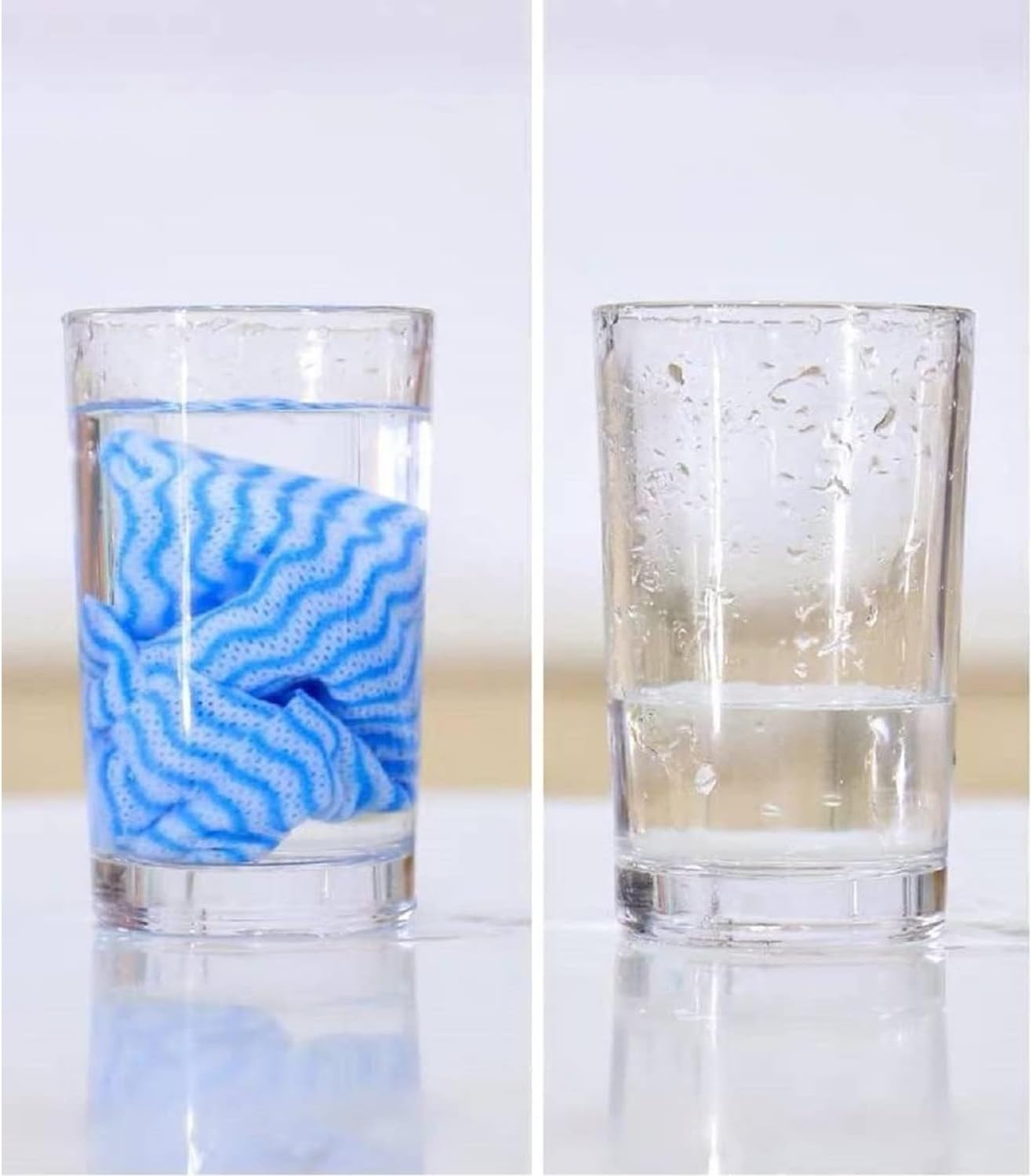 SUZZYVINE Disposable Cleaning Cloths Reusable Dish Cloths Dish Towels Blue Kitchen Towels Handy Wipes On Rolls Total 2 Roll 100 Pcs