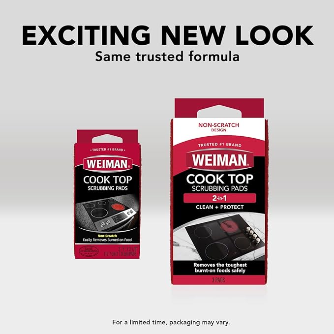 Weiman Products Cook Top Scrubbing Pad, 3 Count, 6 Per Case